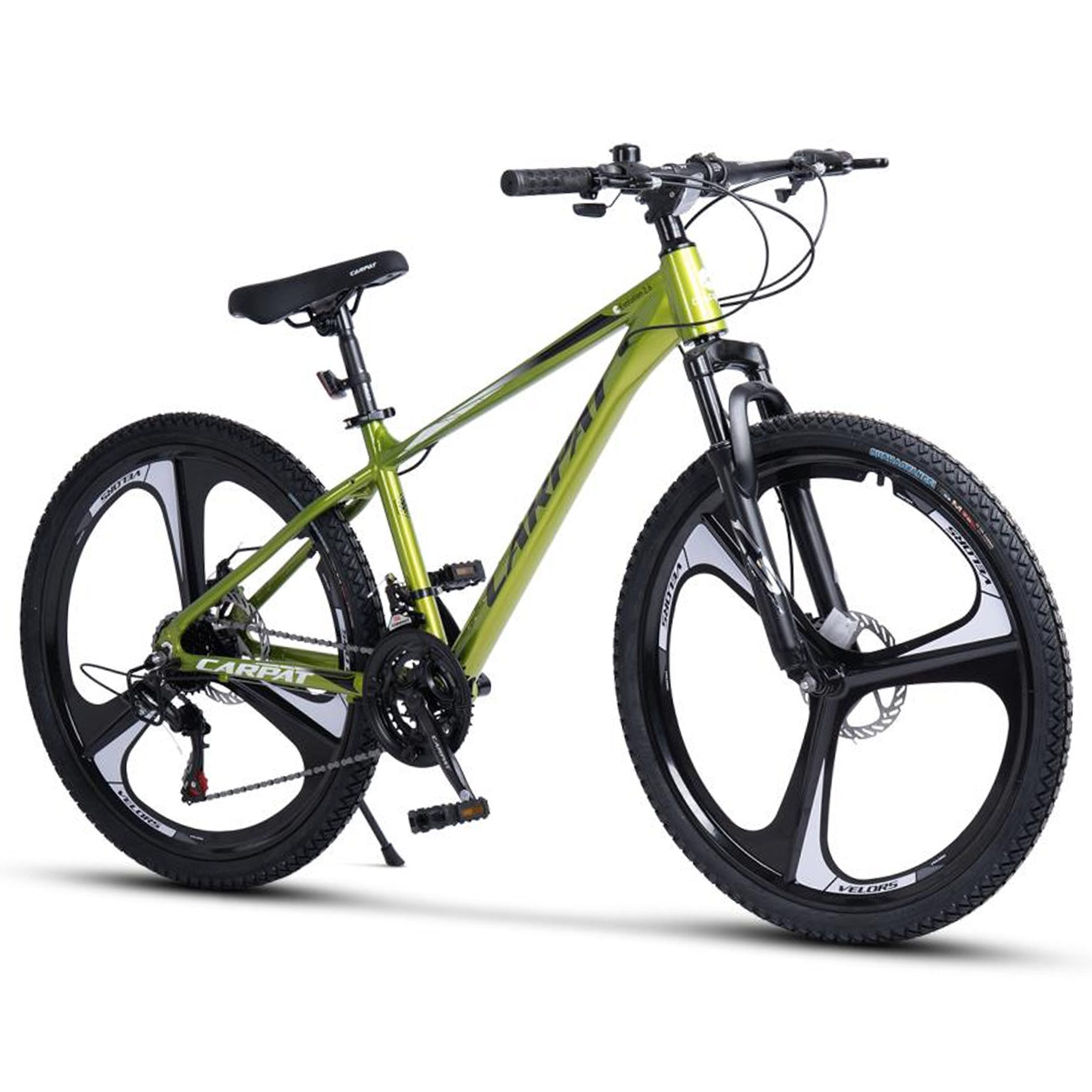 CARPAT SPORT Mountainbike 26 27.5 Zoll Fahrrad für Herren Damen, 21 Gang Shimano Tourney Schaltwerk, Kettenschaltung, (Magnesiumfelgen mit 3 Speichen), Kettenschaltung, Aluminium Rahmen, Jugendfahrrad MTB Hardtail Fahrrad