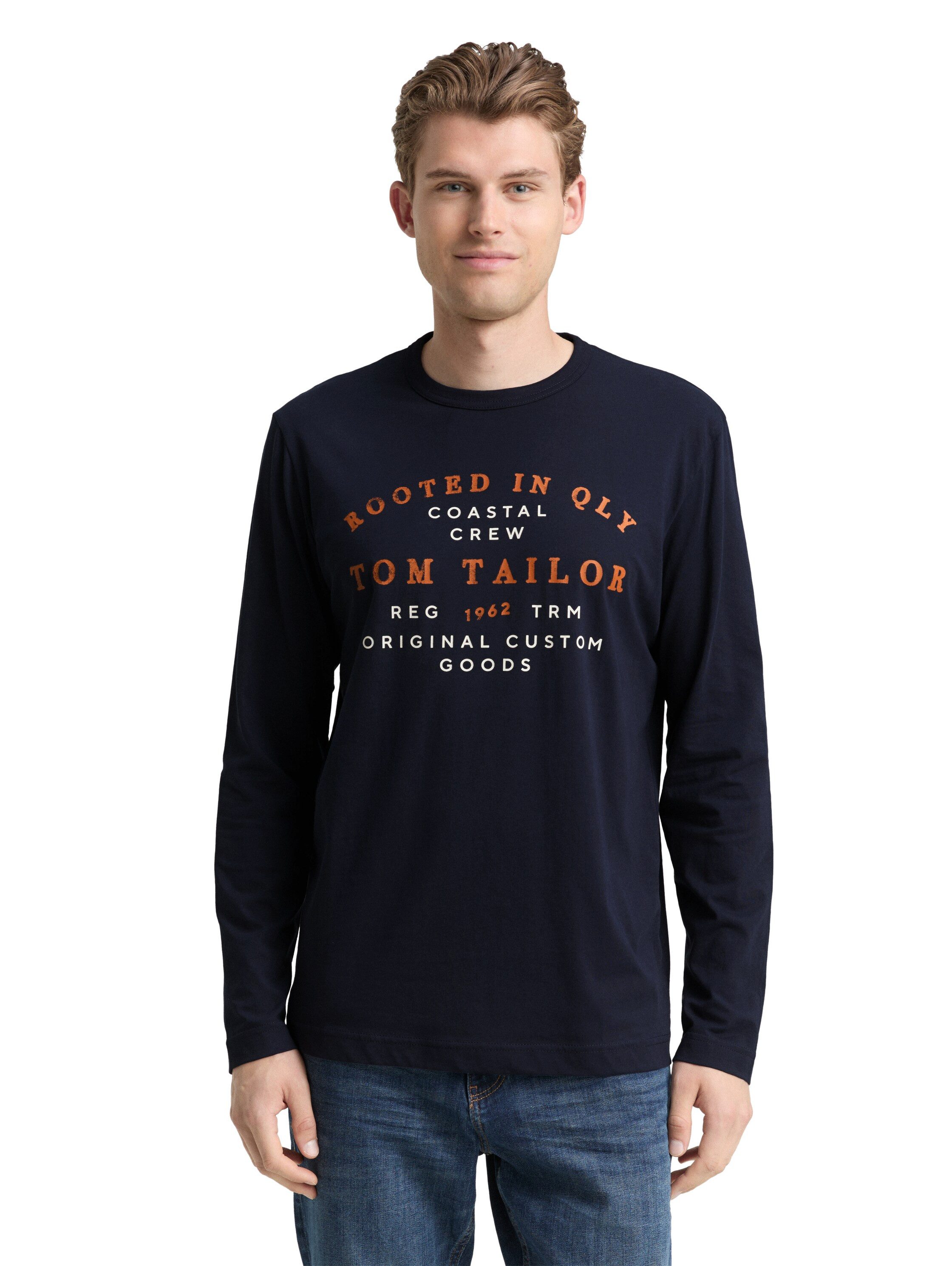 TOM TAILOR Langarmshirt mit Logo Schriftzug günstig online kaufen