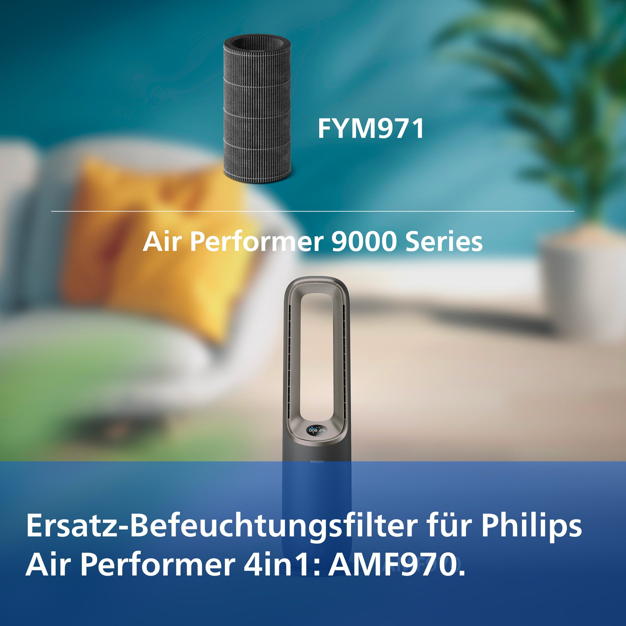 Philips Befeuchtungselement FYM971/00 AirPerformer 9000 Series, Zubehör für Philips AirPerformer 9000 Series AMF970 – Bild 2 von 5