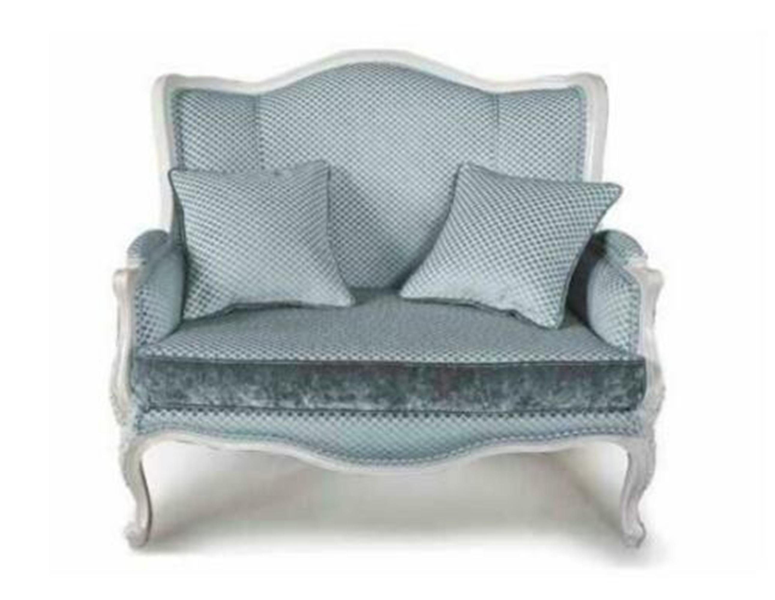 JVmoebel Sofa Klassische Graue Couch Textil Stoff Sofa Designer 2 Sitzer Sofas, Made in Europe