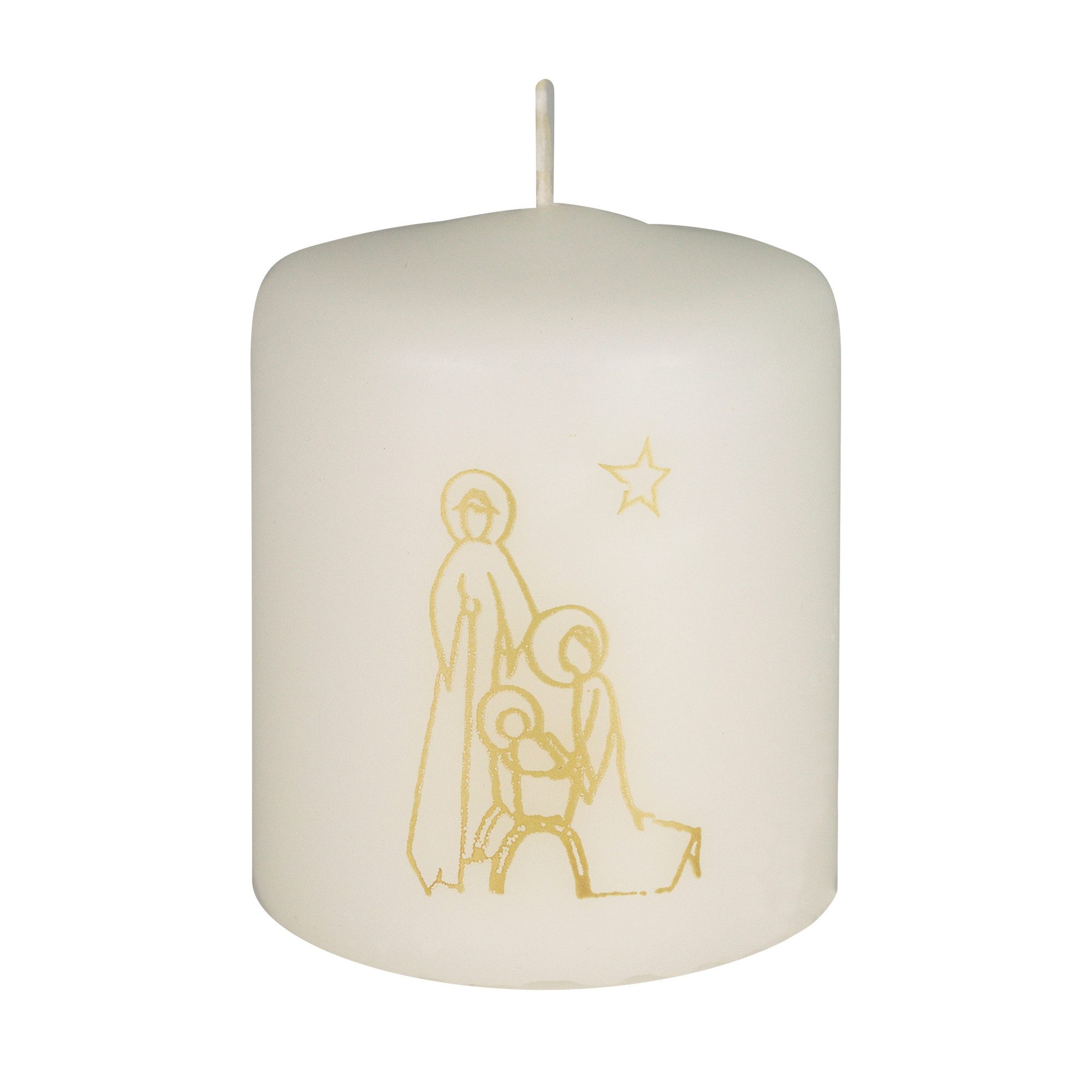 Jaspers Свічки Adventskerze Weihnachtskerze Krippe in Gold 60 x Ø 50 mm, 1 Stück