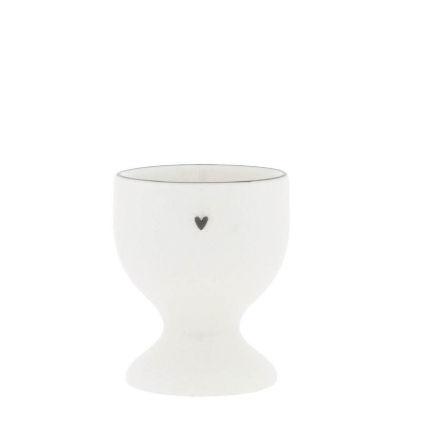 Bastion Collections Eierbecher Schwarzes Herz, Spülmaschinengeeignet, Weiß, Herz, H: 6cm