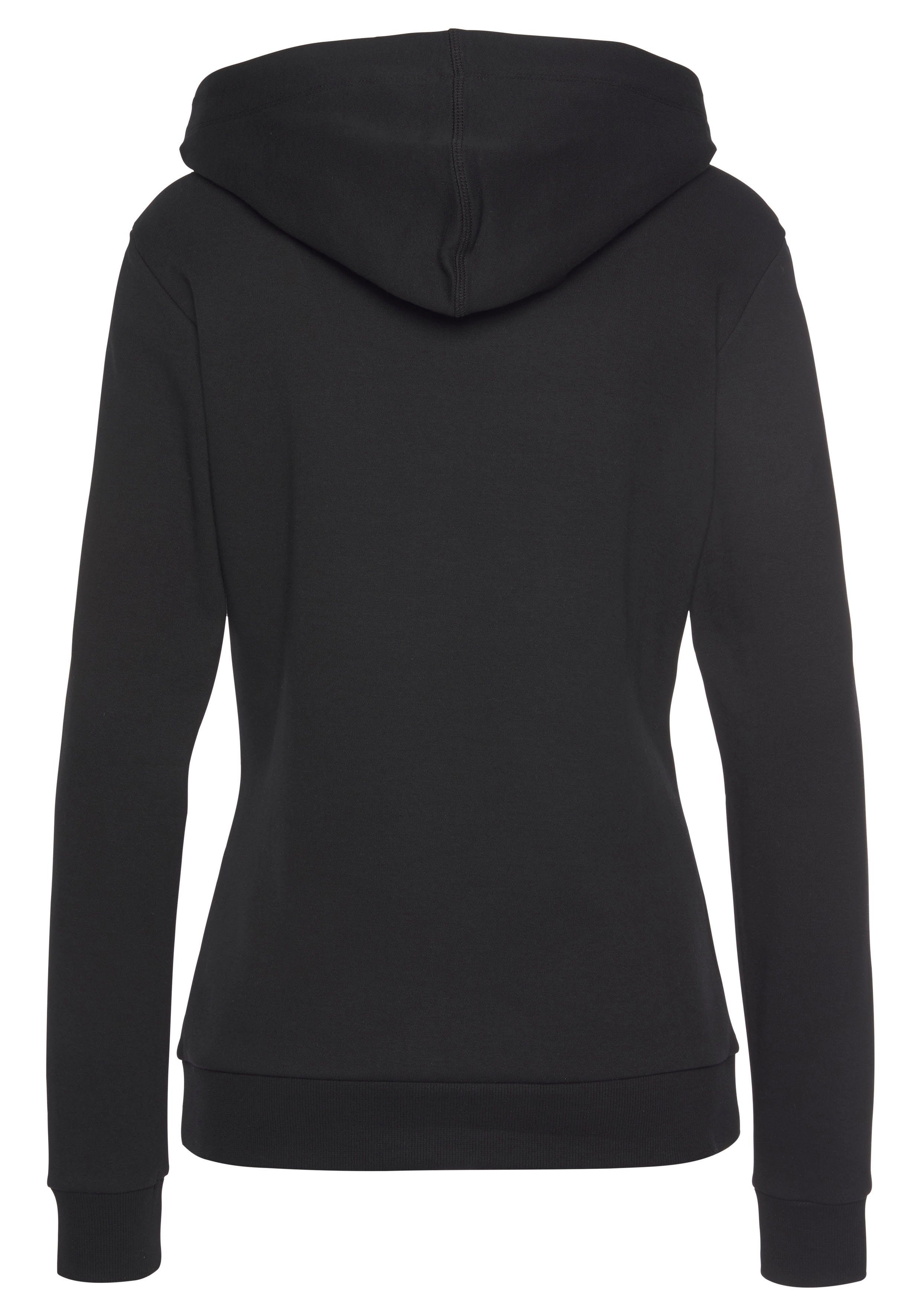 Loungeanzug, Hoodie Loungewear Logostickerei, glänzender mit Kapuzensweatshirt Bench. schwarz