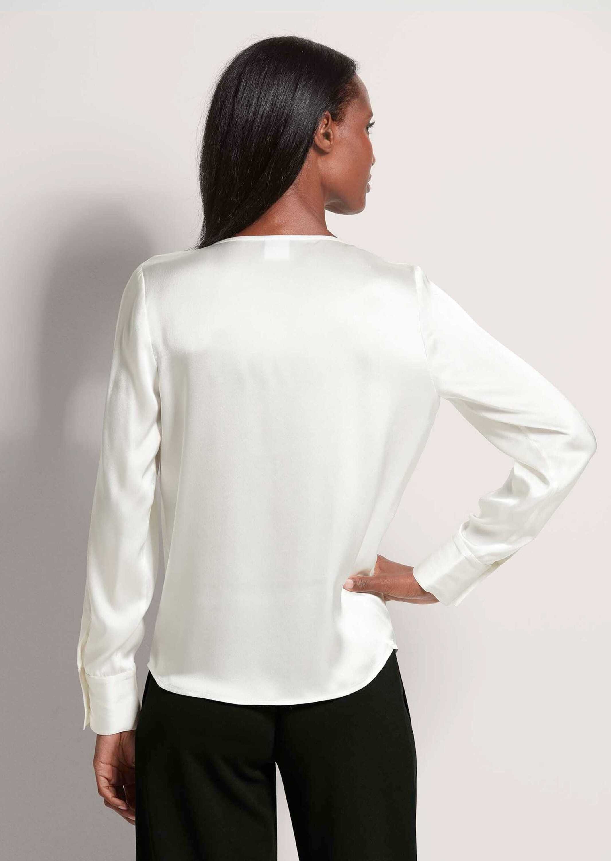 MADELEINE Langarmbluse Elegante Seidenbluse mit verdeckter Knopfleiste