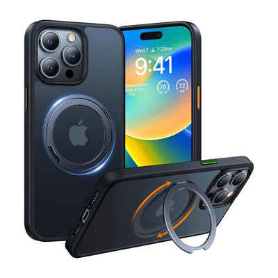 TORRAS Smartphone-Hülle UPRO Ostand Pro, MagSafe Case mit Halterung & variablem Stand, Schwarz, iPhone 15 Pro Max