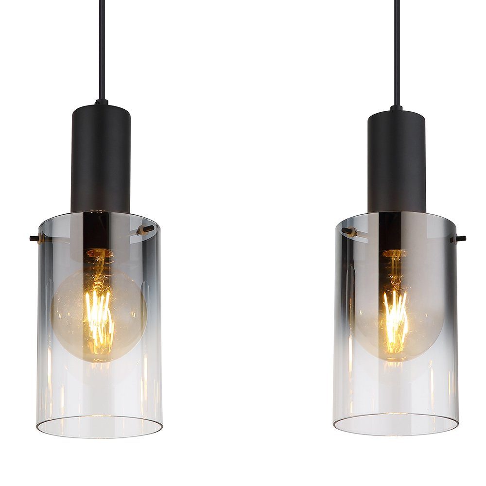 GLOBO LIGHTING Pendelleuchte, Leuchtmittel nicht inklusive, Pendellampe Hängeleuchte Deckenlampe Schwarz Gläser mit Farbverlauf