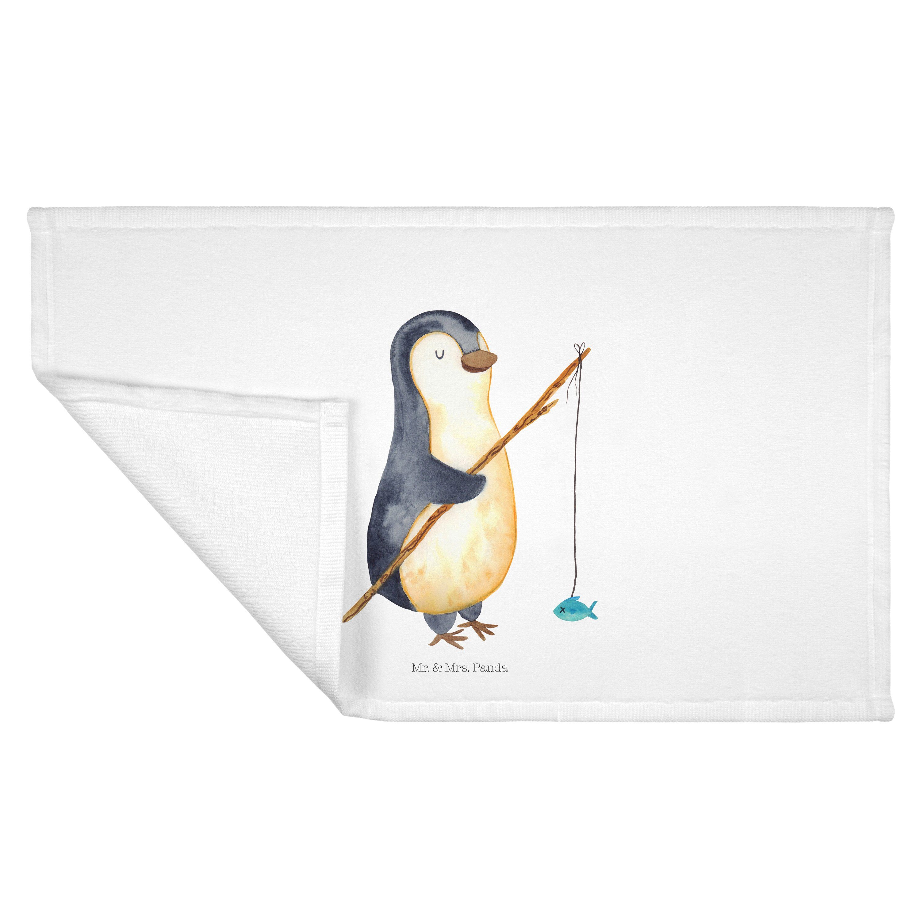 Geschenk, Weiß Handtuc, - Tagträume, Angler (1-St) Handtuch Mrs. Kinder Seevogel, Mr. & - Pinguin Panda
