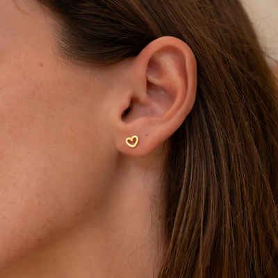 Made by Nami Ohrring-Set Herz Ohrringe Gold Damen Wasserfester Schmuck, Minimalistisch Geschenk für Sie
