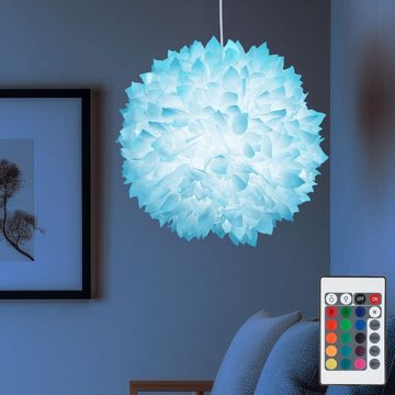 etc-shop LED Pendelleuchte, Leuchtmittel inklusive, Warmweiß, Farbwechsel, Pendel Leuchte Fernbedienung Decken Hänge Lampe im Set inklusive 7