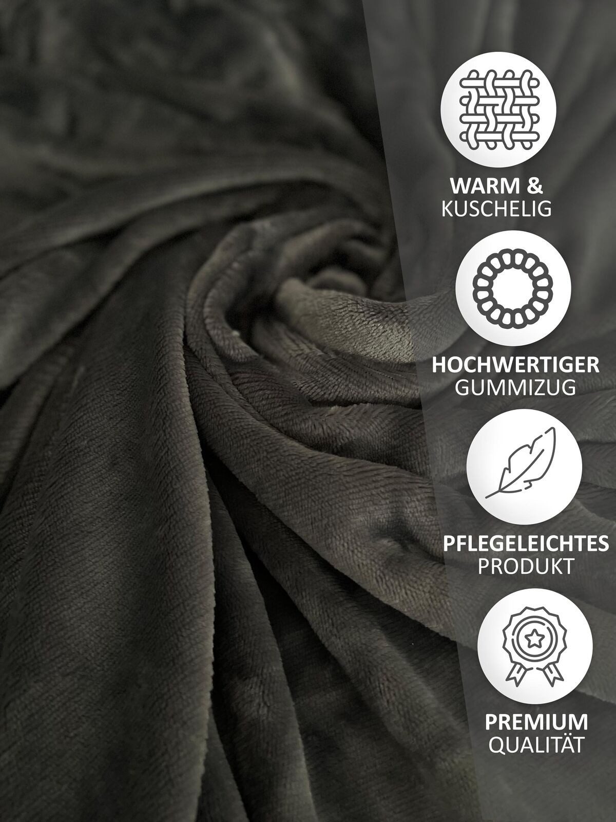 Visaggio Spannbettlaken Winter Teddy Plüsch Cashmere Touch, Nicki, Gummizug: rundum, Flauschig warmes Teddyplüsch, Einfarbig – Bild 4 von 4