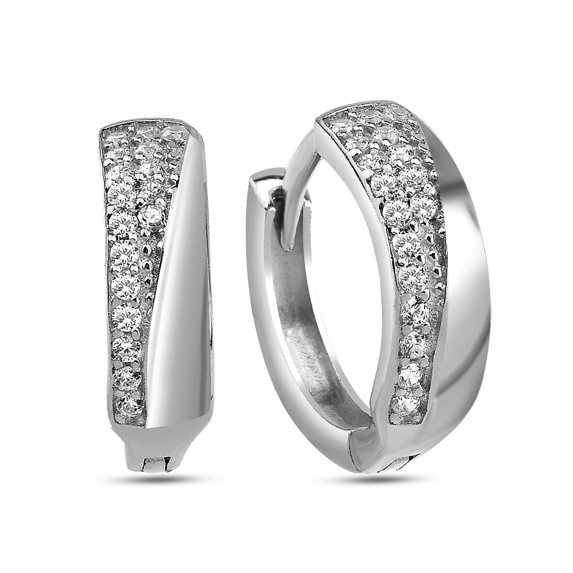 dKeniz Paar Creolen 925/- Sterlin Silber Welle