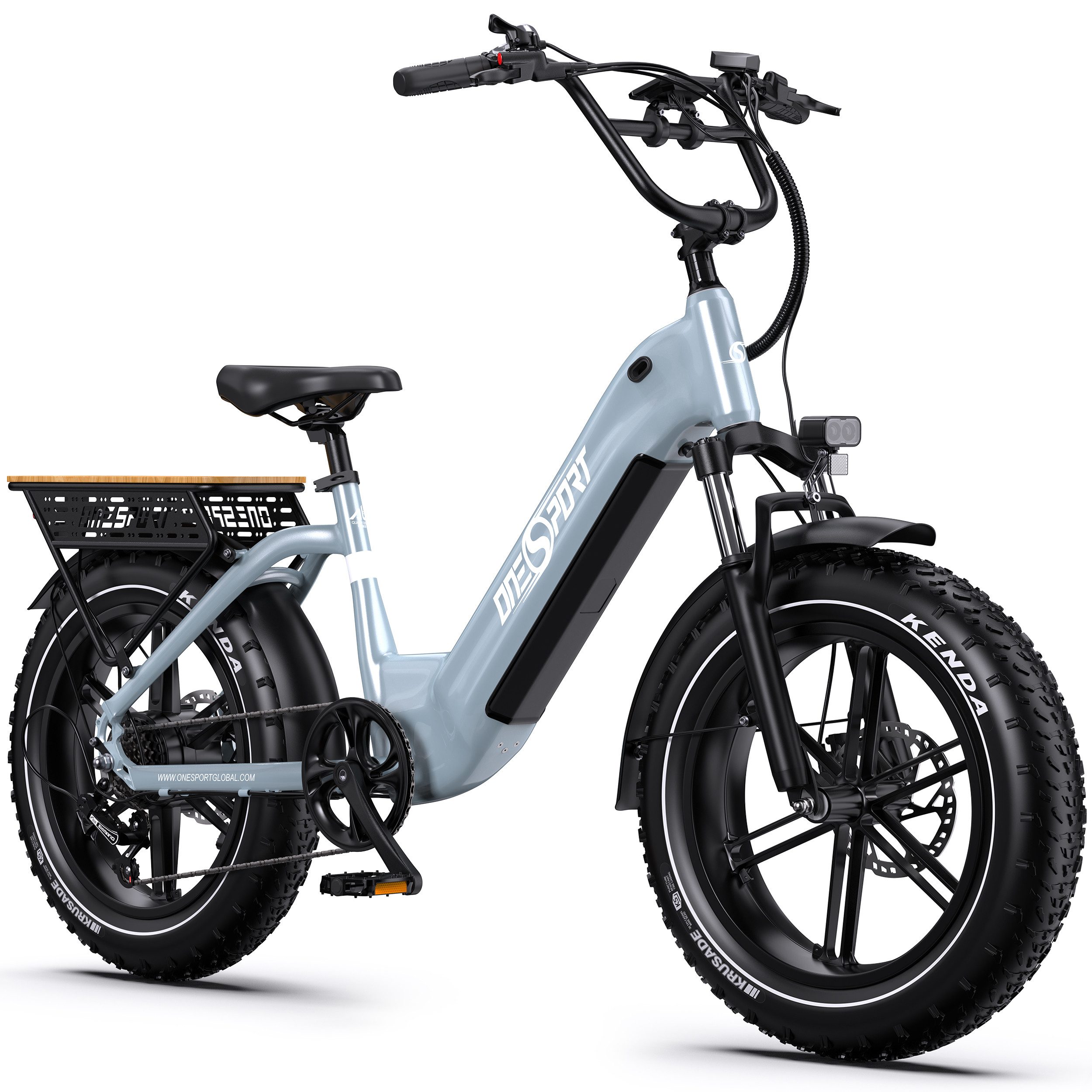 Onesport E-Bike Cityrad Damen u. Herren 204,0 Zoll E-Fahrrad 864WH Pedelec, 48V 18AH 130 km, Kettenschaltung, Heckmotor, 864 Wh, (Beleuchtungsset mit Batterieladegerät, Batterieschlüssel, Werkzeug), E-Bike mit hydraulischen Bremsen, 20" Fat-Reifen & App-S