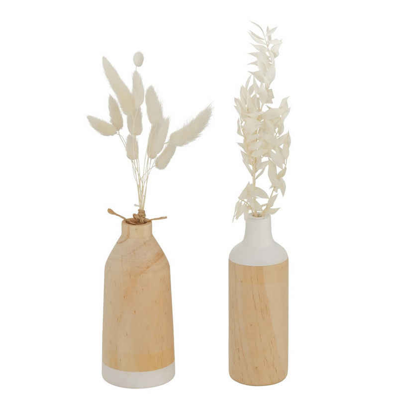 BOLTZE Dekovase Vasen 2er Set aus Holz