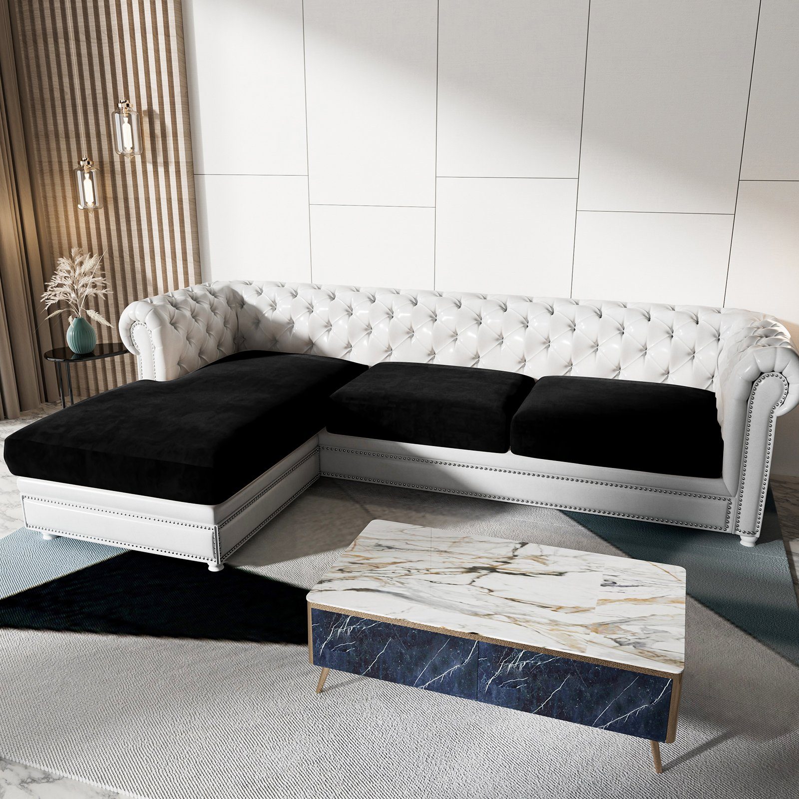 BTTO Sofahusse Samt Sofa 3-tlg. Set günstig online kaufen