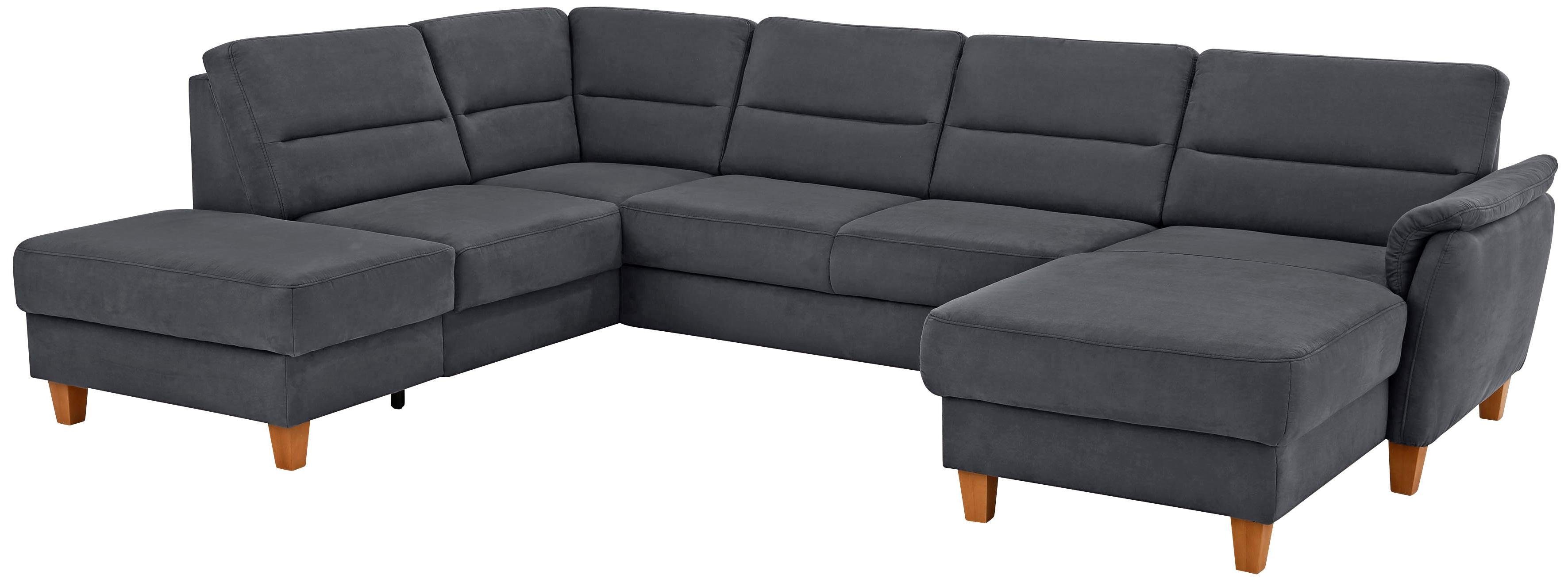 Home affaire Wohnlandschaft Palmera U-Form, B: 308 cm, optional Bettfunktion & Bettkasten, Federkern