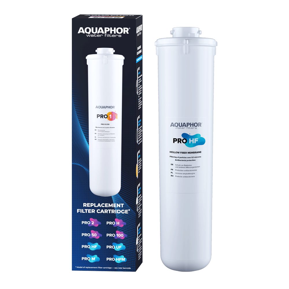 AQUAPHOR Wasserfilter PRO HF 2in1 Hohlfasermembran Ultrafiltration Keimsperre bis 0,1 µm, Zubehör für Umkehrosmose- und Aktivkohle-Systeme Aquaphor, /Ersetzt Filter K7B/ Kapazität ca. 3000 Liter