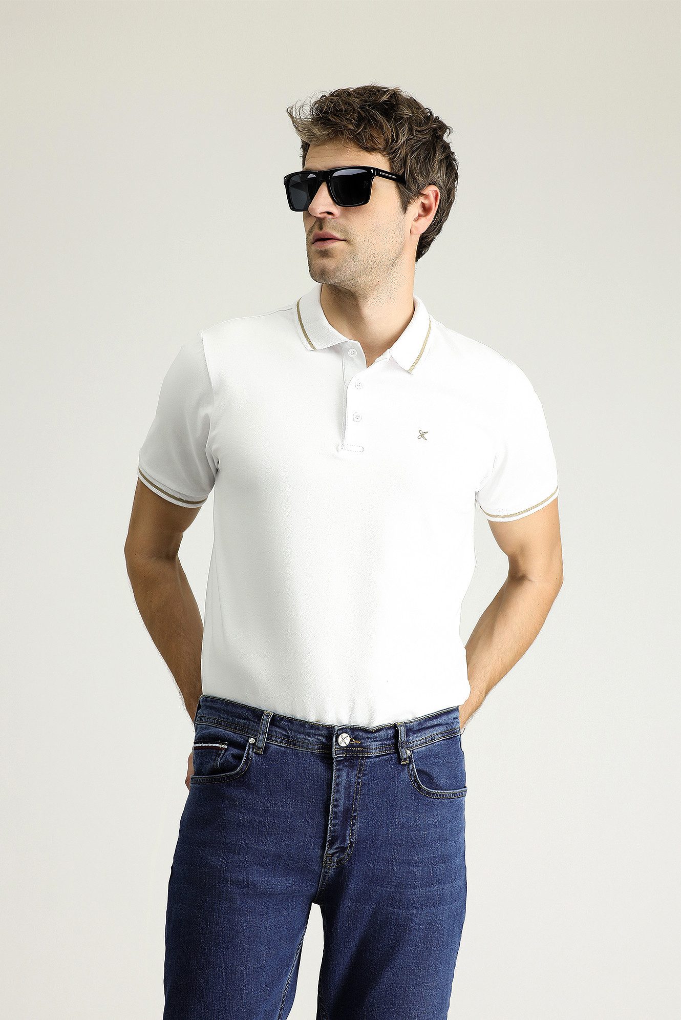 KIGILI Poloshirt Slim Fit Herren-Poloshirt aus günstig online kaufen