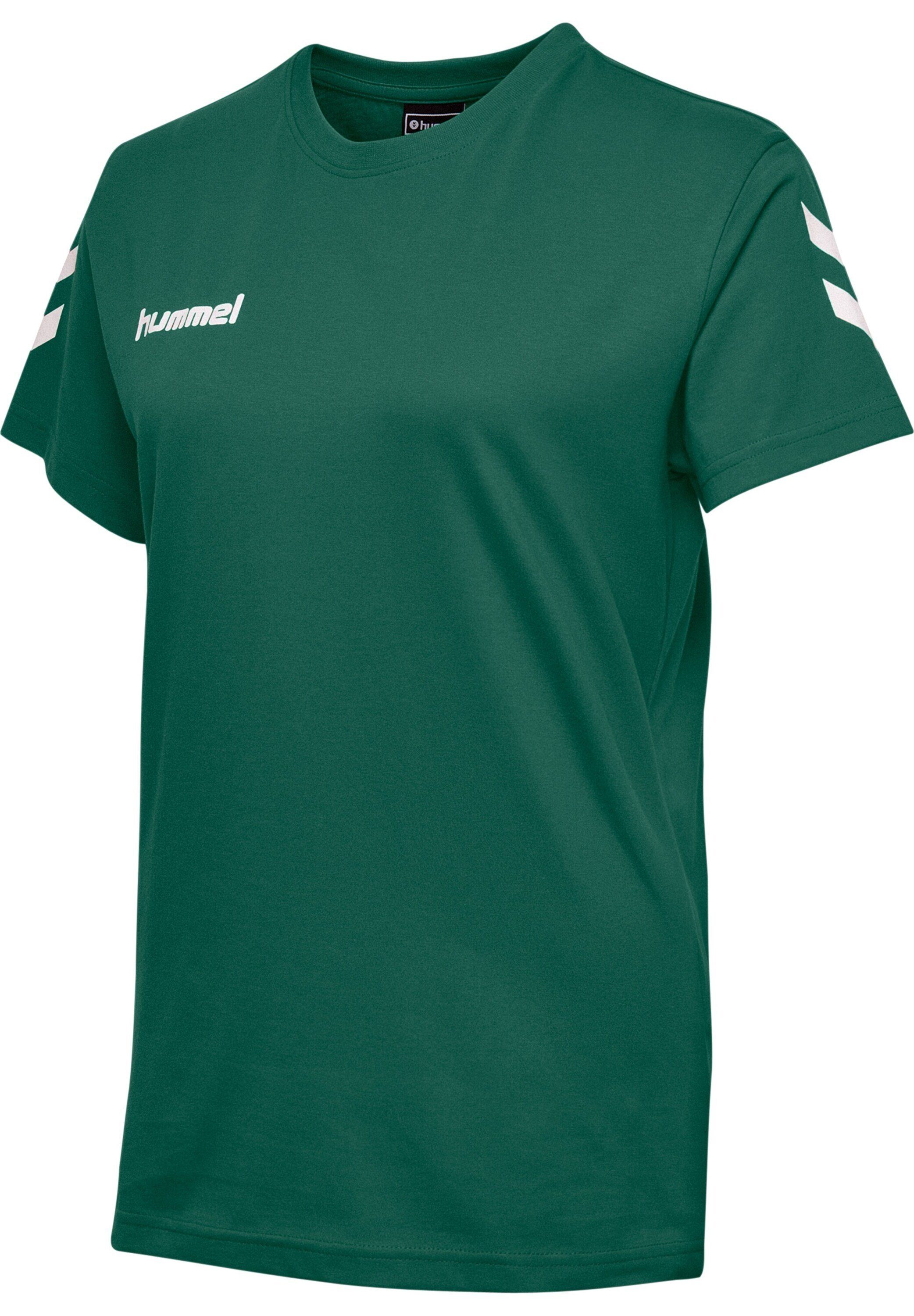 hummel T-Shirt (1-tlg) Seitenstreifen, Plain/ohne Details Gruenweiss