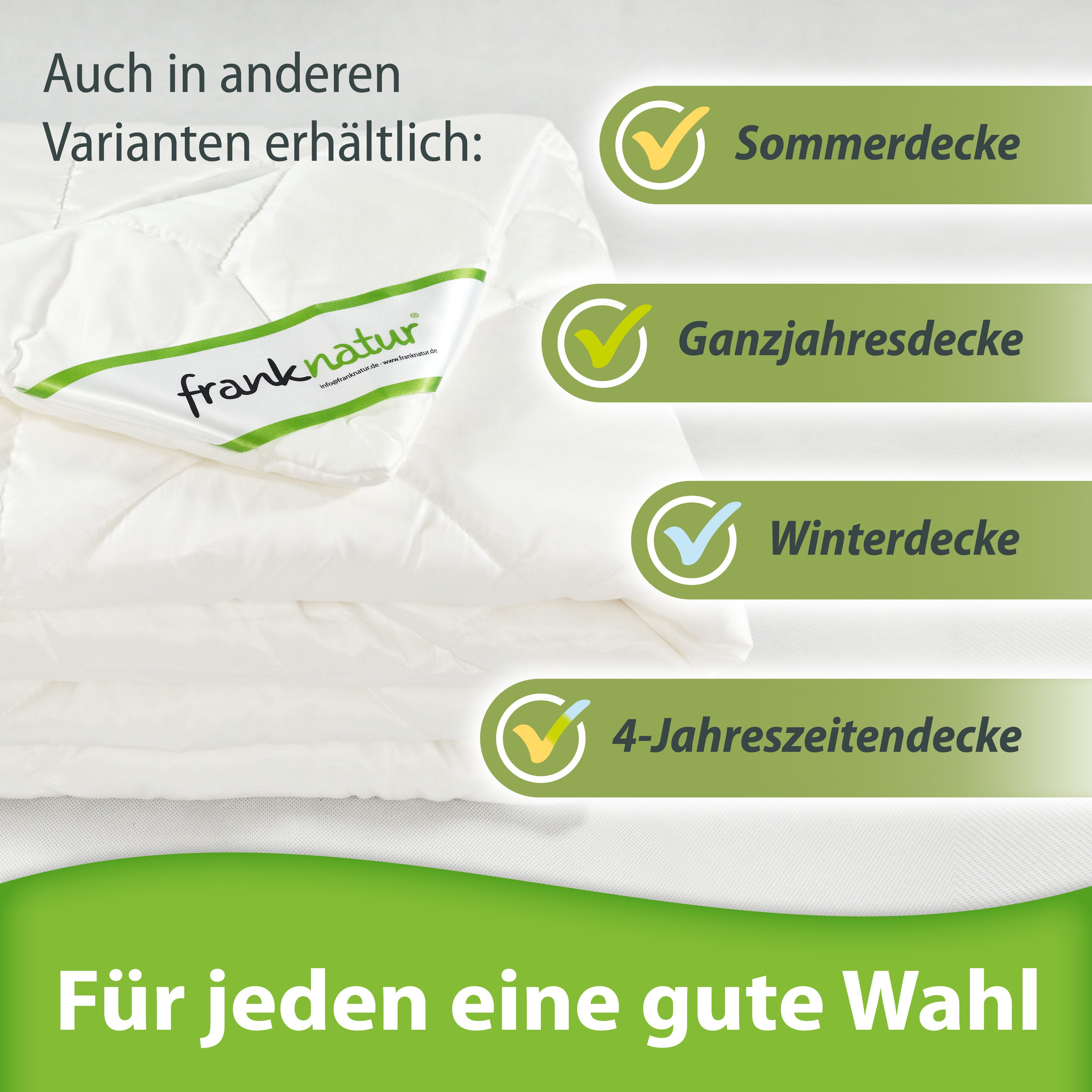 franknatur Naturfaserbettdecke Ganzjahresdecke Lyocell, Füllung: 100% Lyocell, Bezug: 100% Lyocell, temperaturausgleichende Mono-Ganzjahresdecke – Bild 3 von 5