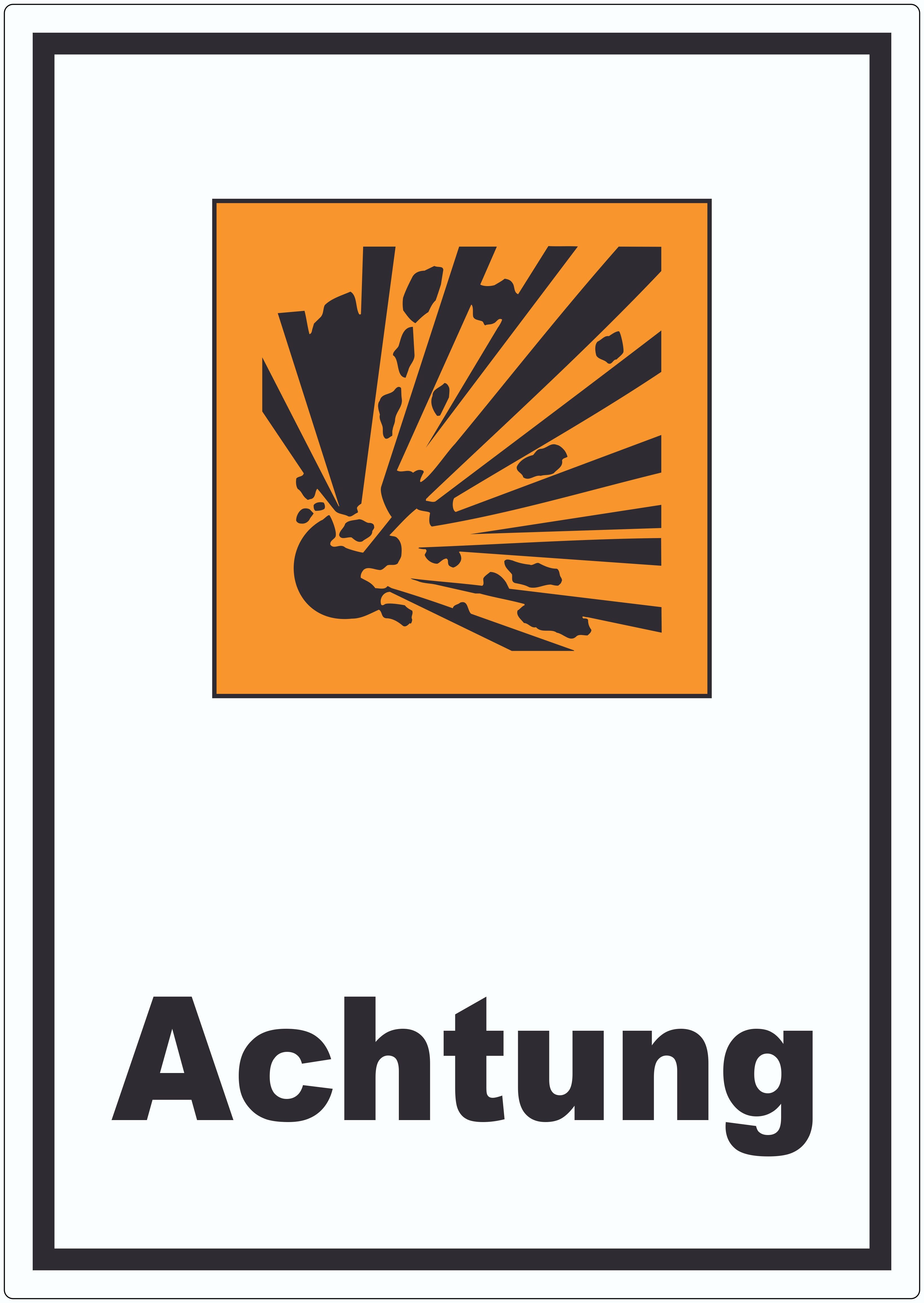 HB-Druck Aufkleber Aufkleber Gefahrensymbol Explosionsgefahr Achtung, wetterfest, UV-beständig, kratzfest