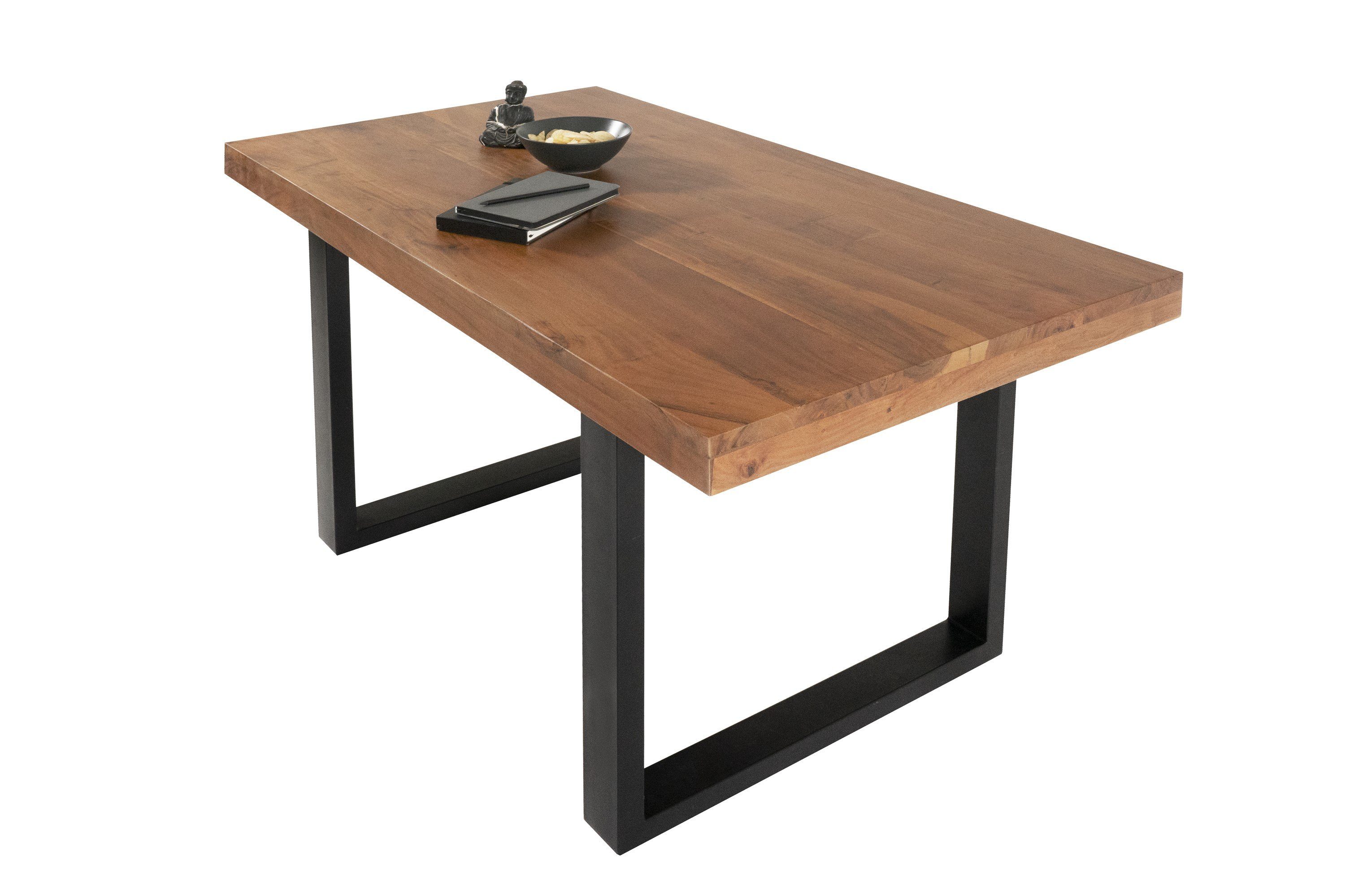 SAM® Esstisch Brasilia, Akazienholz, Metallgestell U-Form, gerade Kante günstig online kaufen