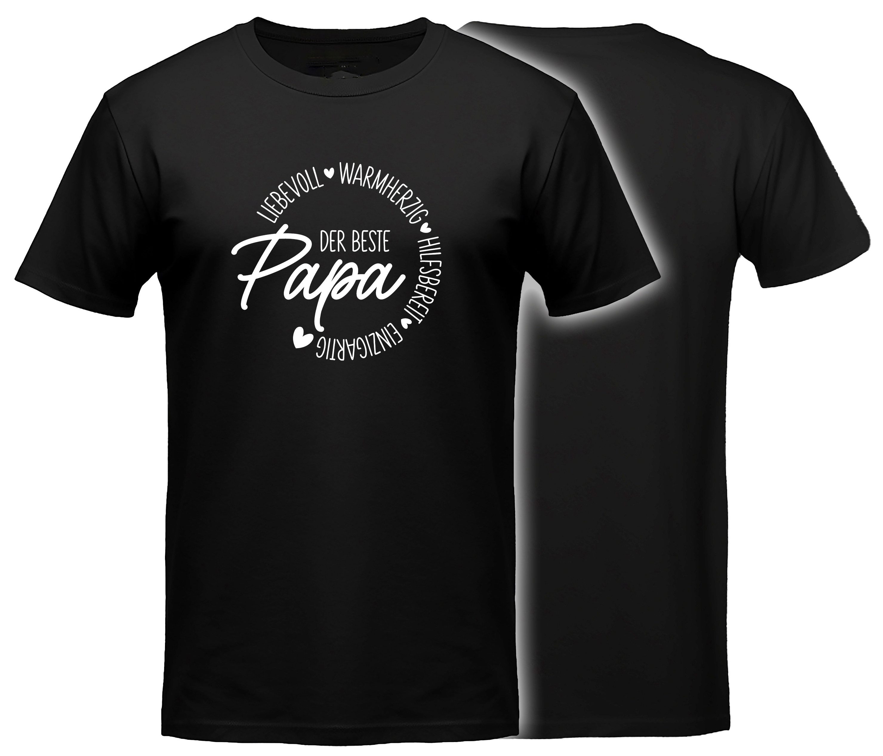 MyDesign24 T-Shirt Der Beste Papa Vatertag T-Shirt schwarz kurzarm Regular Fit i836