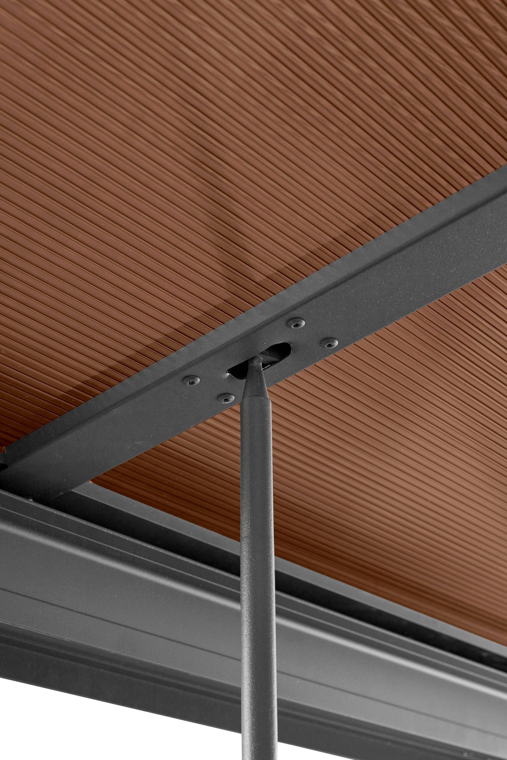 KONIFERA patio roof, WxL: 400x300 cm, roofing made of twin-wall polycarbonate sheets, WxL: 400x300 cm