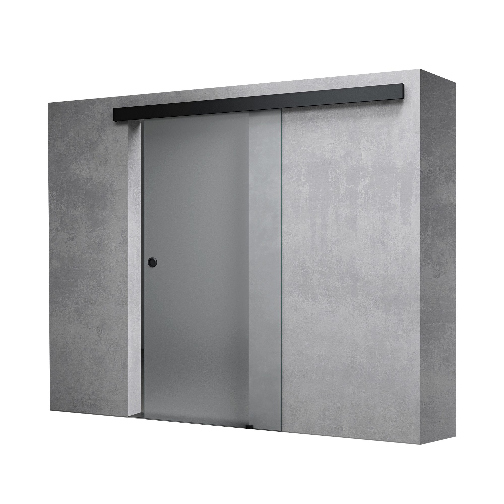 Mai & Mai Glasschiebetür Schwarz Muschelgriff 15mm Wandabstand 8mm ESG-Sich günstig online kaufen