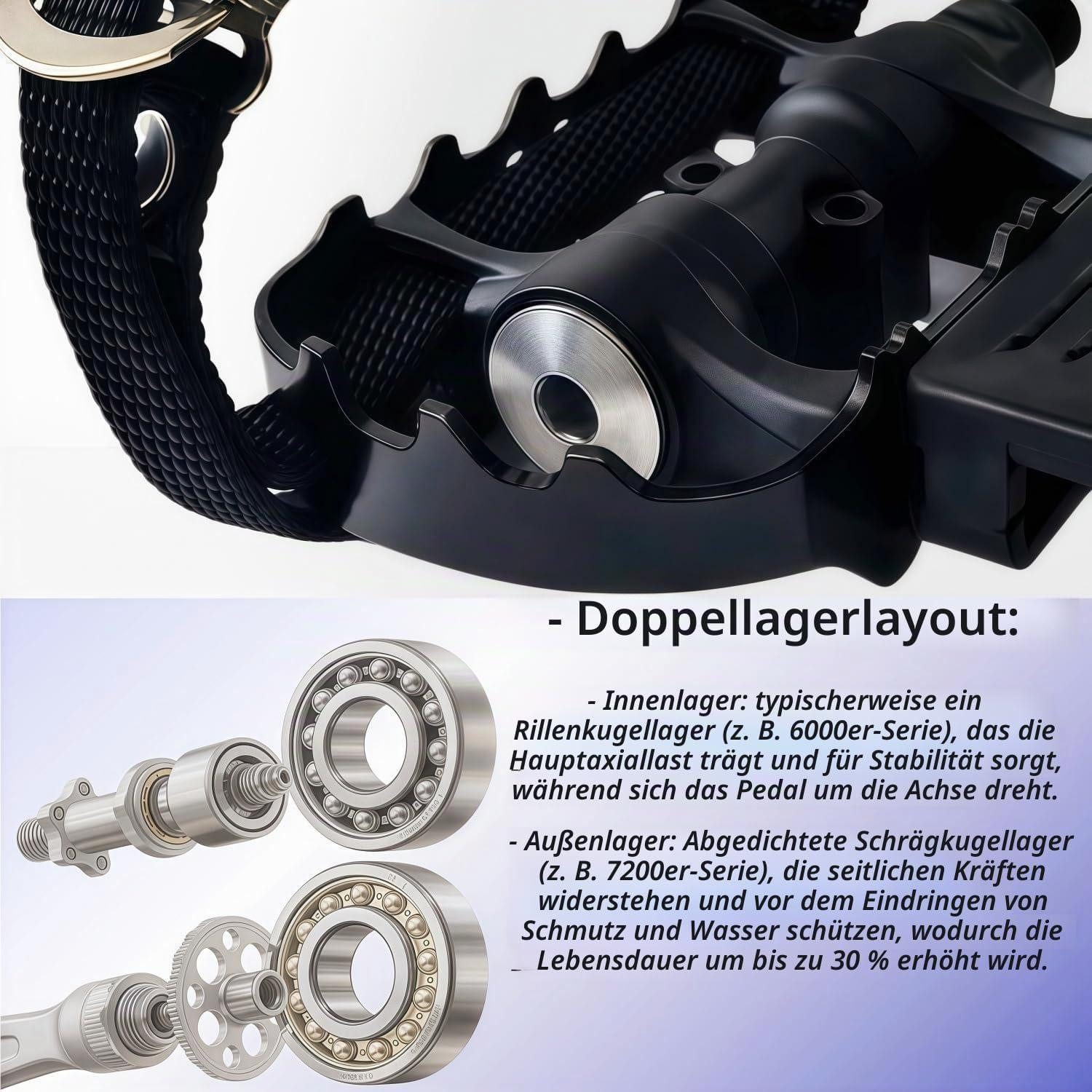 LuxusKollektion Plattformpedale Pedale mit 4D SmartFit Clips Schwarz