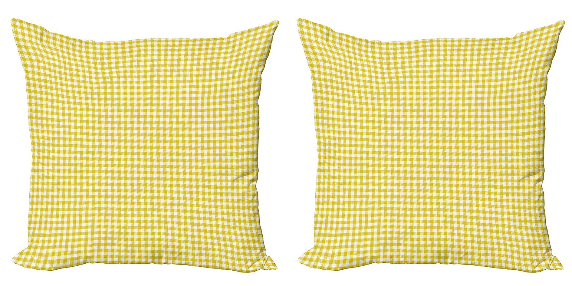 Kissenbezüge Modern Accent Doppelseitiger Digitaldruck, Abakuhaus (2 Stück), Gelb weiss Sommer Squares