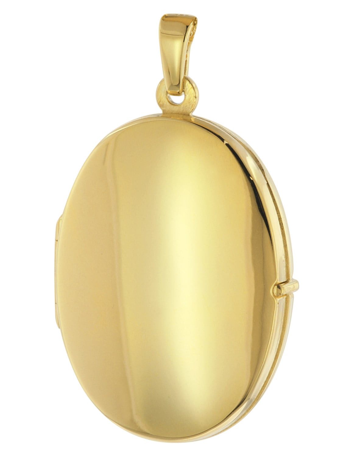 trendor Runder Anhänger Medaillon Oval 925 Silber Vergoldet 26 x 19 mm