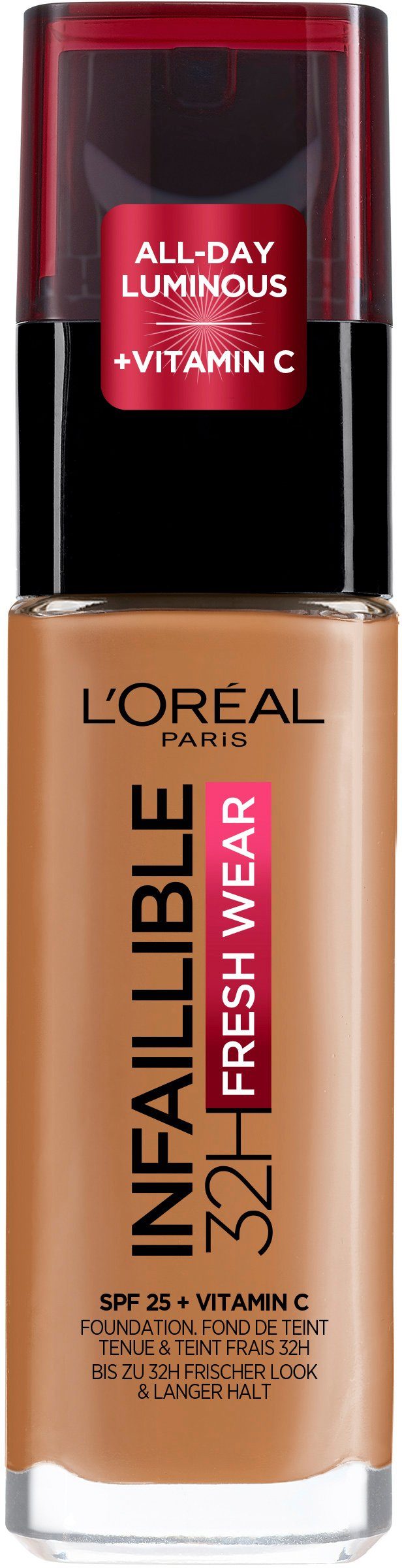 L'ORÉAL PARIS Foundation INFAILLIBLE 32H FRESH WEAR MAKE-UP FOUNDATION, wirkt bis zu 32 Stunden lang wie frisch aufgetragen