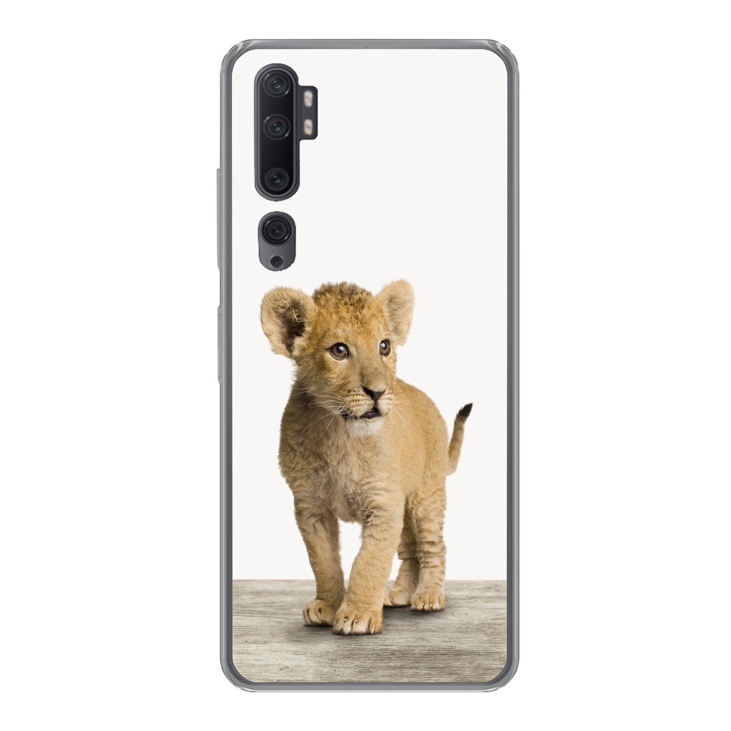 MuchoWow Handyhülle für Xiaomi Mi Note 10 Löwe - Junge - Kinder - Jungen - Tiere - Mädchen