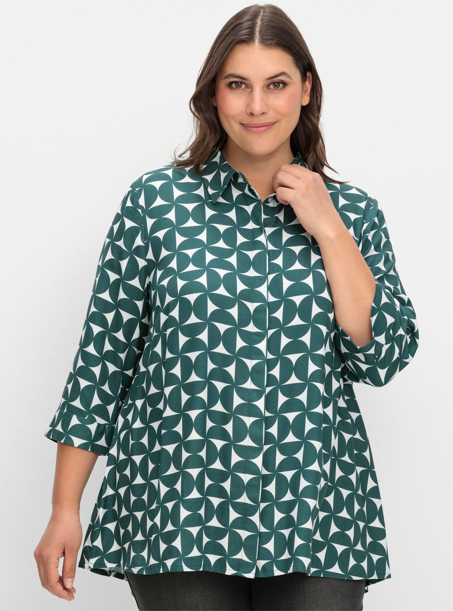 Sheego Klassische Bluse Longbluse 3/4-Arm günstig online kaufen