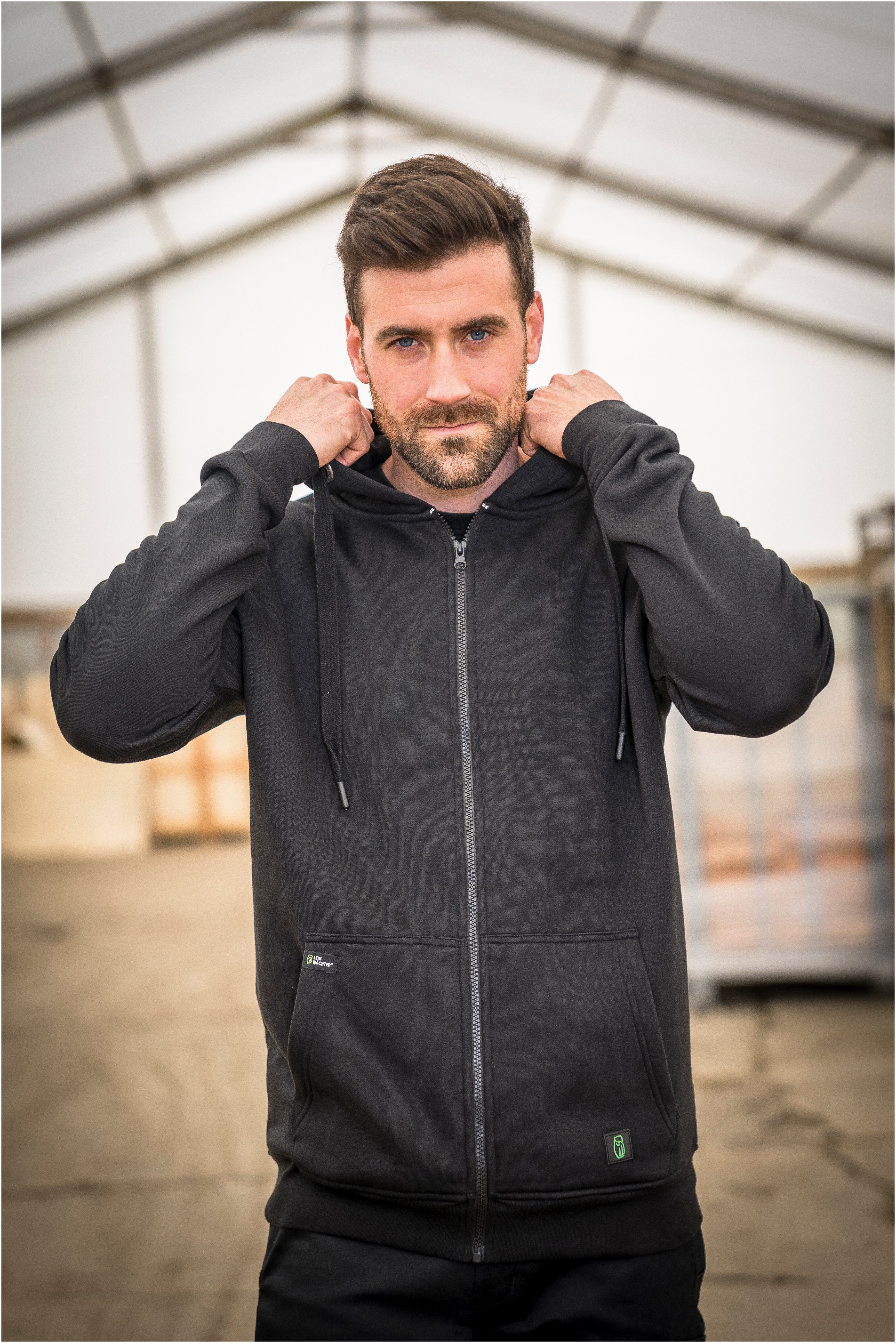 Leibwächter Sweatjacke Zip Sweater Kapuzenpullover Hoodie mit Reißverschluss (Unisex Zip-Hoodie) antibakterielle, Antigeruchs- und Antipilling Jacke – Bild 5 von 5