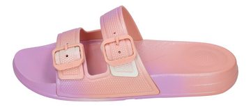 Fitflop IQUSHION IRIDESCENT TWO-BAR BUCKLE SLIDES Zehentrenner Uraban White Mix
