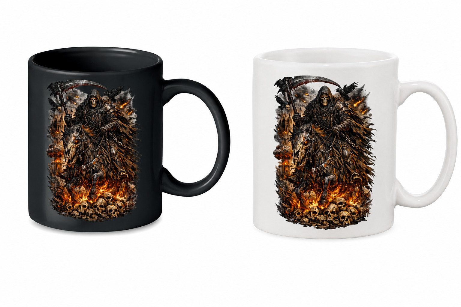 Blondie & Brownie Tasse ApokalyptischerReiter Tasse Print Fantasy Sensenreiter Keramikbecher, 1-tlg., Keramik, ApokalyptischerReiter Tasse