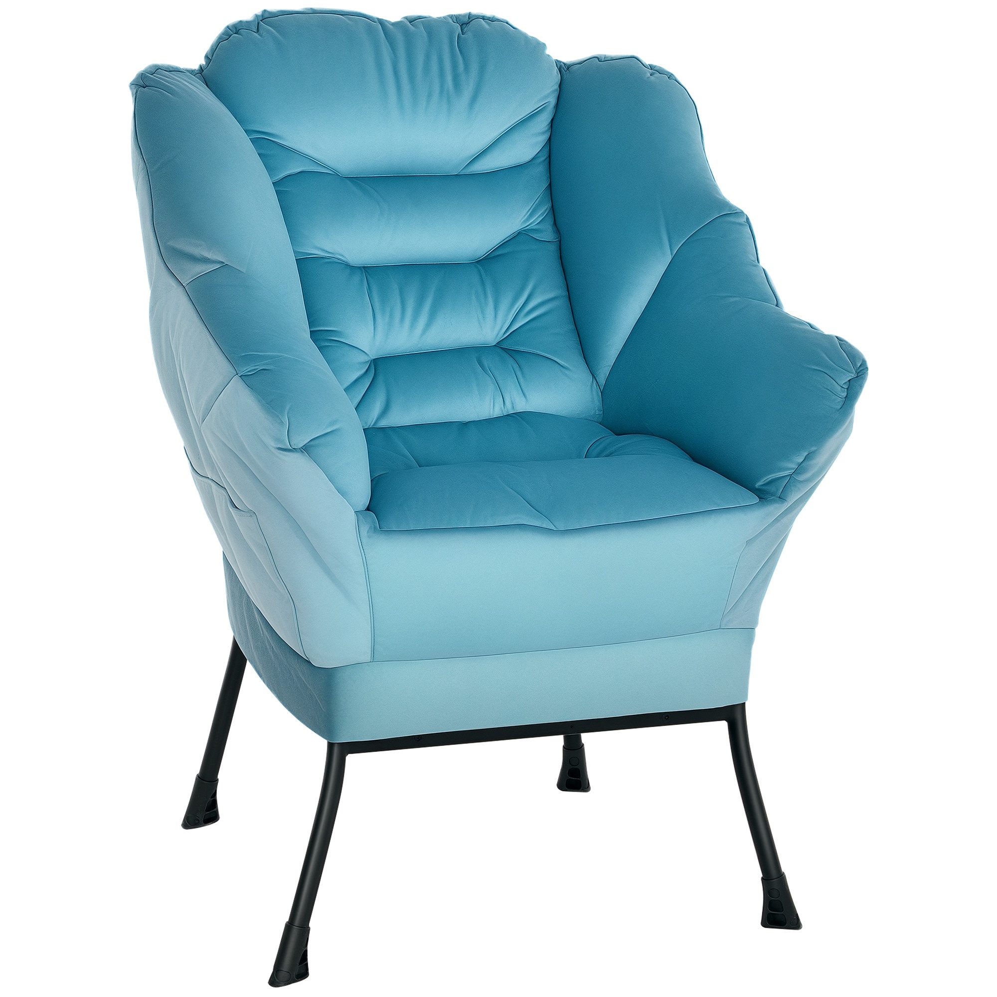 HOMCOM Relaxsessel Sessel Wohnzimmer Loungesessel mit Seitentasche, Stahlbe günstig online kaufen