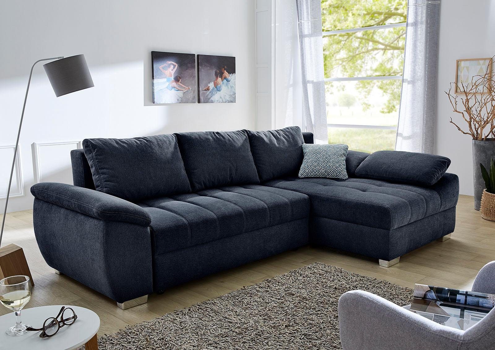Jockenhöfer Gruppe Ecksofa Alster L-Form, B: 268 cm, mit Schlaffunktion, Bettkasten & Zierkissen
