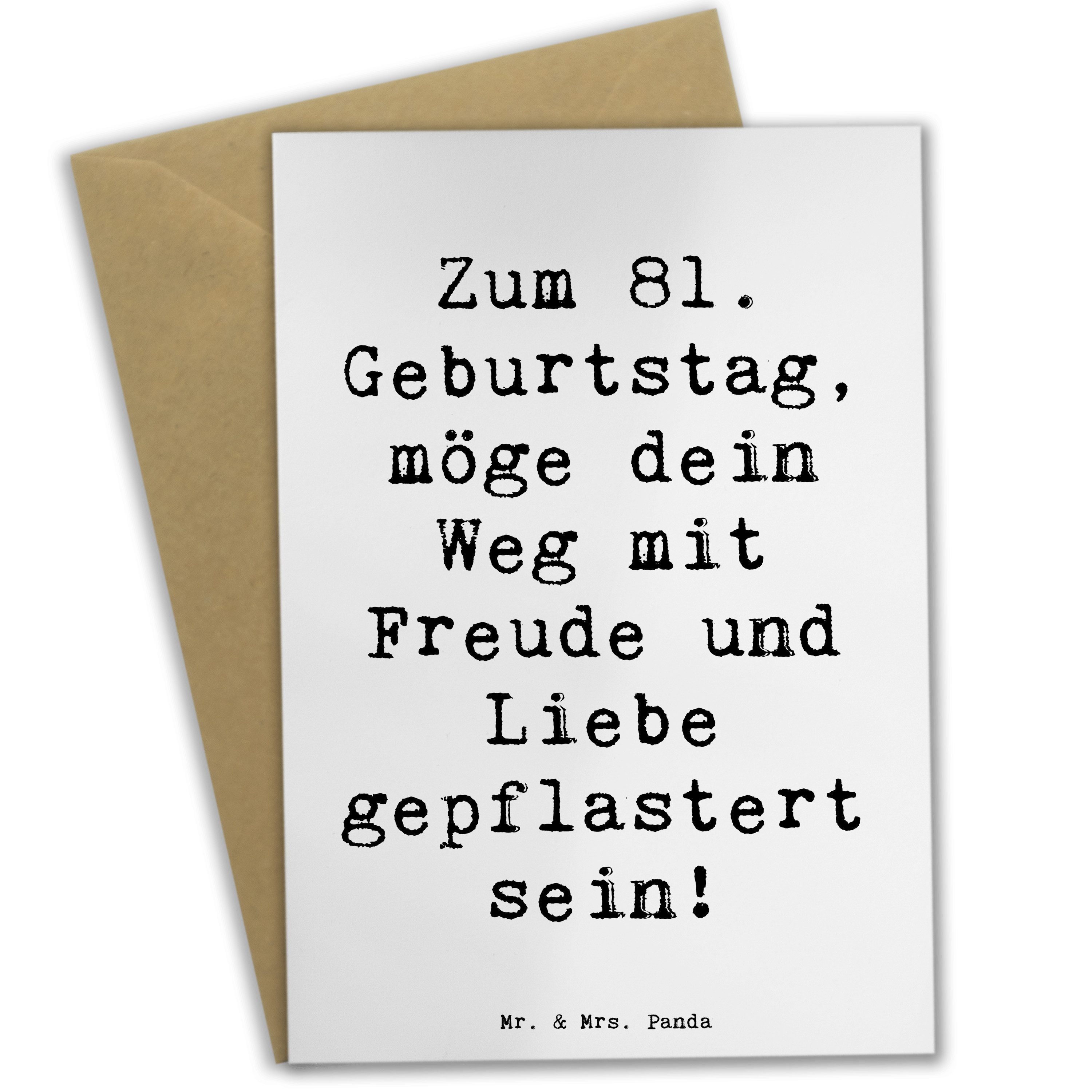 Grußkarte Spruch 81. Geburtstag - Weiß - Geschenk, Glückwünsche, Alter, Happy B