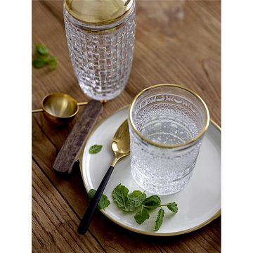 Bloomingville Cocktail Shaker, aus Glas, Deckel aus goldfarbenen Edelstahl, Barzubehör