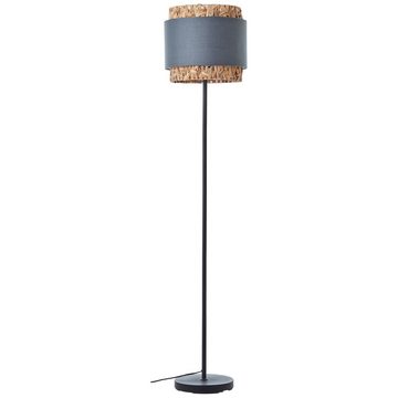 Brilliant Stehlampe Waterlilly, Waterlilly Standleuchte 1,6m grau/beige, Metall/Textil/Wasserhyazinthe