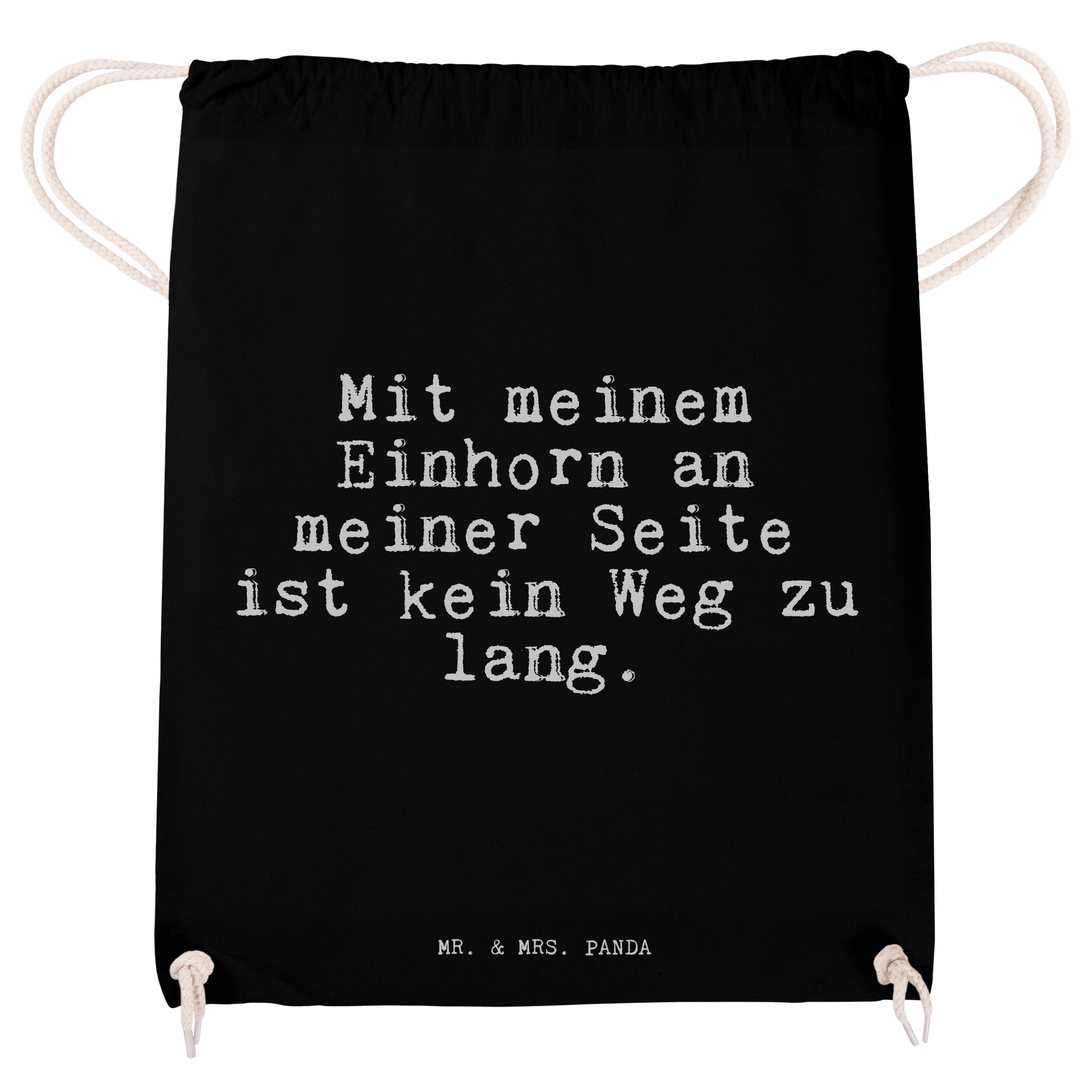 Panda Schwarz Stoffbeutel Mrs. Mr. meinem (1-tlg) Geschenk, - Mit & Sporttasche an... - Einhörner, Einhorn
