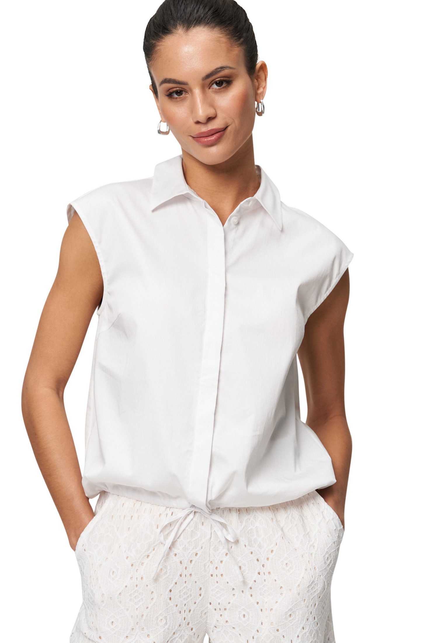 Klassische Bluse zero Bluse mit Bindeband