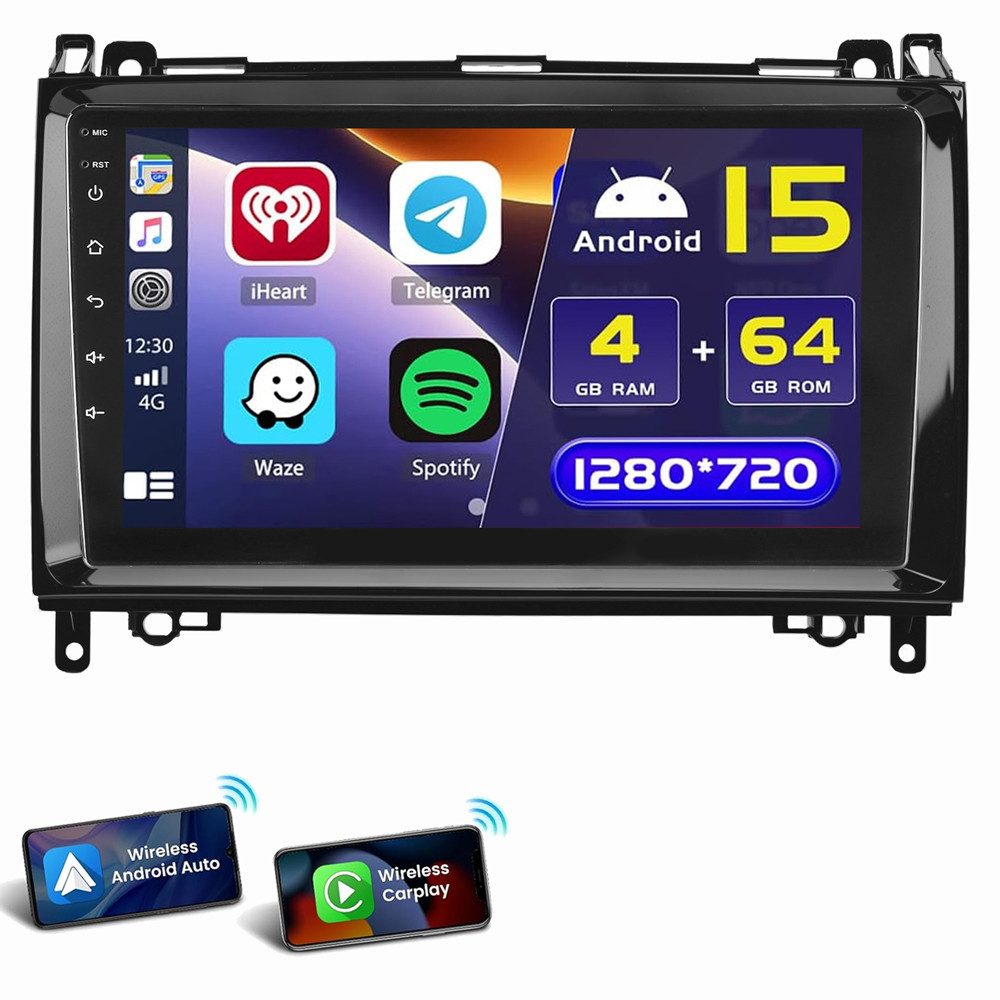 ESSGOO Für Mercedes Viano Vito W639 2003 2004-2014 6+128GB Autoradio (Digitalradio (DAB), RDS, FM, AM, Apple Carplay Android Auto 6+128GB 8-Kern)