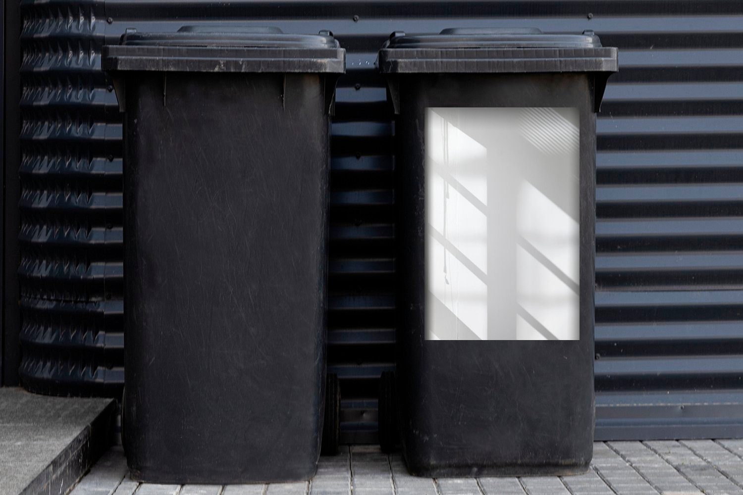 Container, Wandsticker Ein (1 Licht Mülleimer-aufkleber, und St), Schatten Abfalbehälter MuchoWow Mülltonne, Fensterglas Sticker, mit
