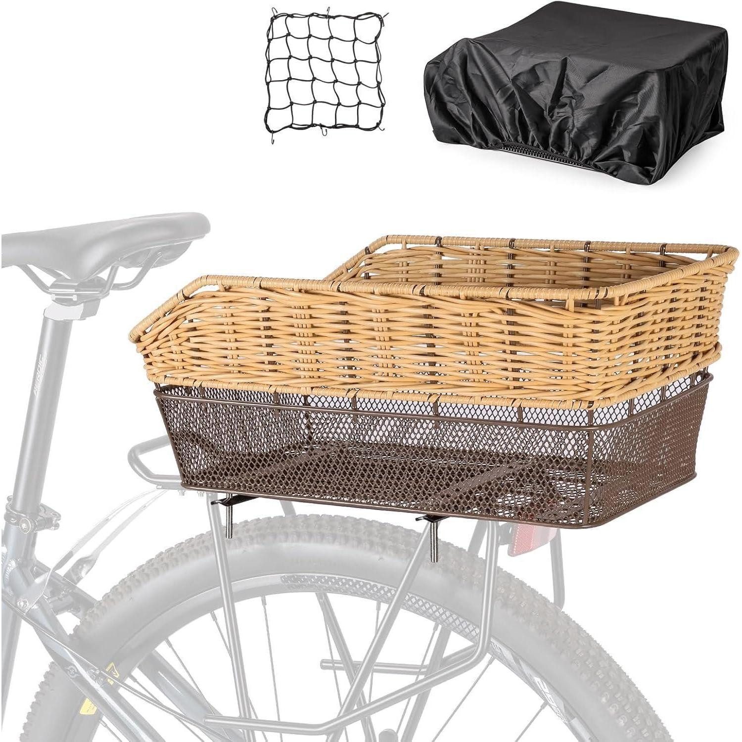 LuxusKollektion Fahrradkorb Fahrradkorb Hinten Weidenoptik