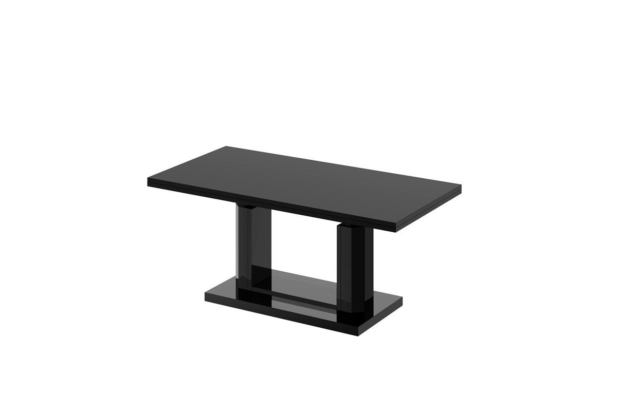 designimpex Couchtisch Design Couchtisch HAC-111 aufklappbar höhenverstellbar stufenlos Hochglanz Tisch Schwarz