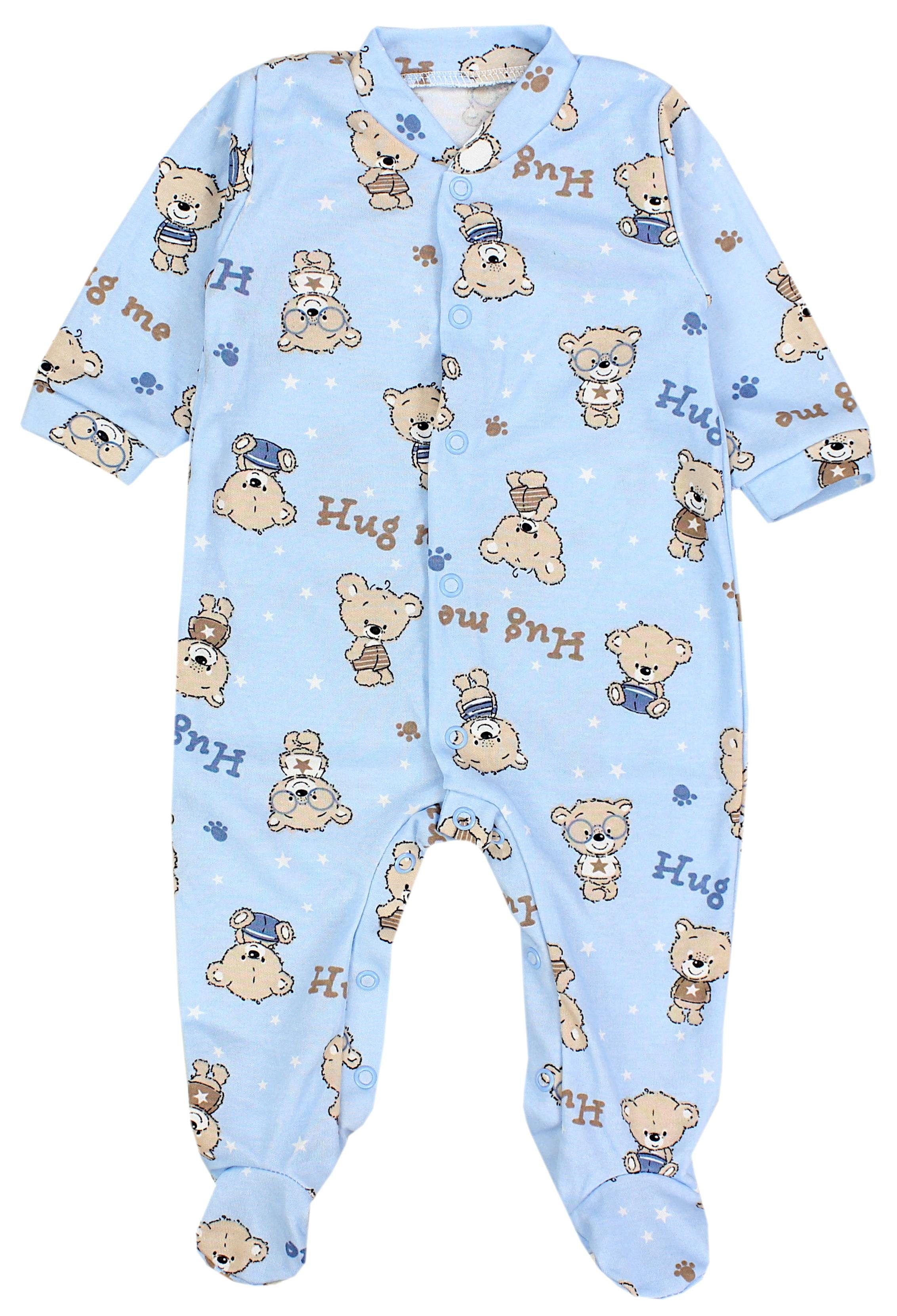 3er Farbenmix 3 Schlafoverall Fuß Jungen Schlafanzug Baby mit Pack Langarm TupTam Schlafstrampler