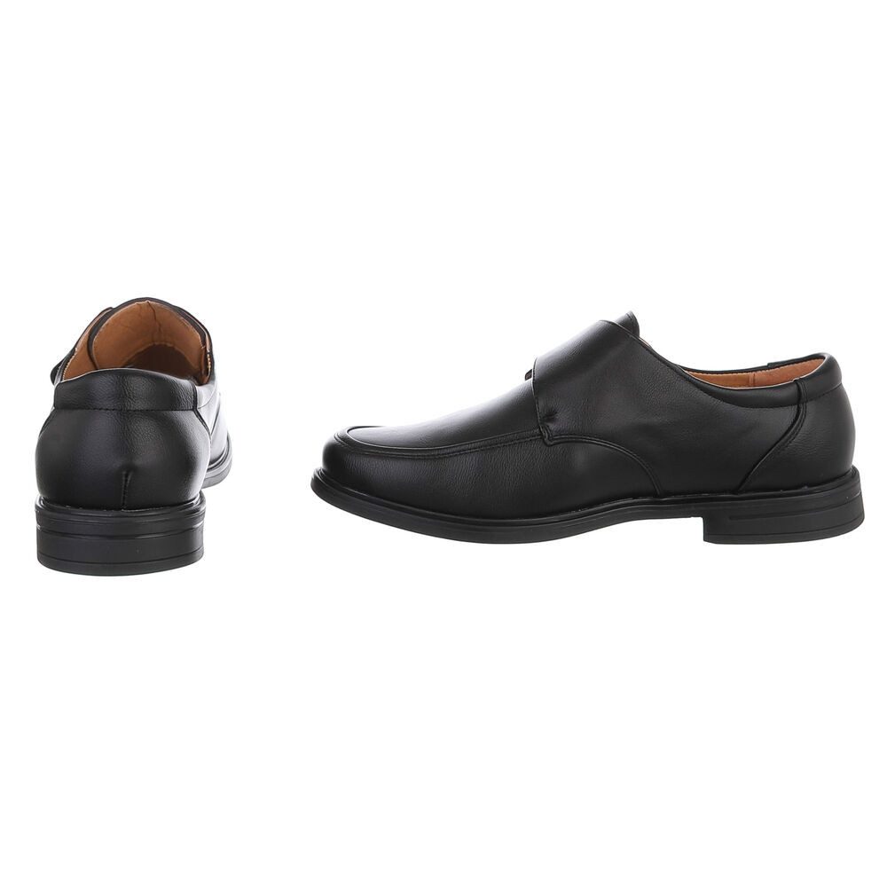 Coolwalk Herrenschuh Klettverschluss Leder-Optik Alltag Komfort Schnürschuh (91917795) Blockabsatz Halbschuhe in Schwarz – Bild 5 von 5